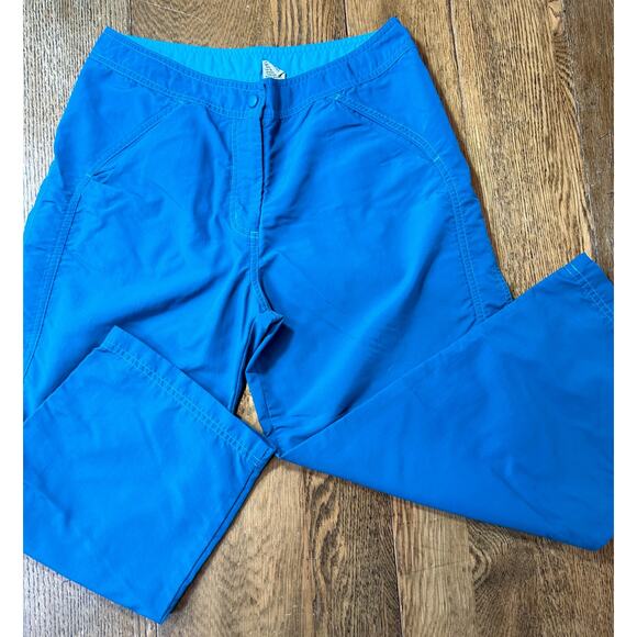 L.L.Bean Nylon Supplex Hiking Trail Capri Aqua Blue Sz 8 Outdoor Camping - Picture 1 of 6